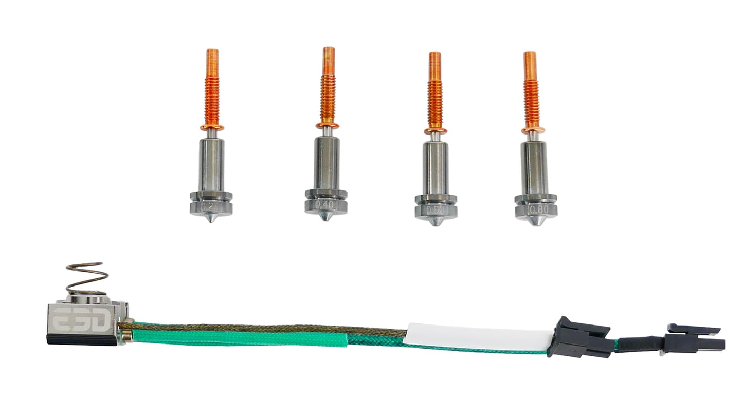E3D Revo High Temperature Hotside PT1000 Multiple Nozzles, 400 Celsius (REVO-HOT-PT1K-HT-AS-HTA-FL)