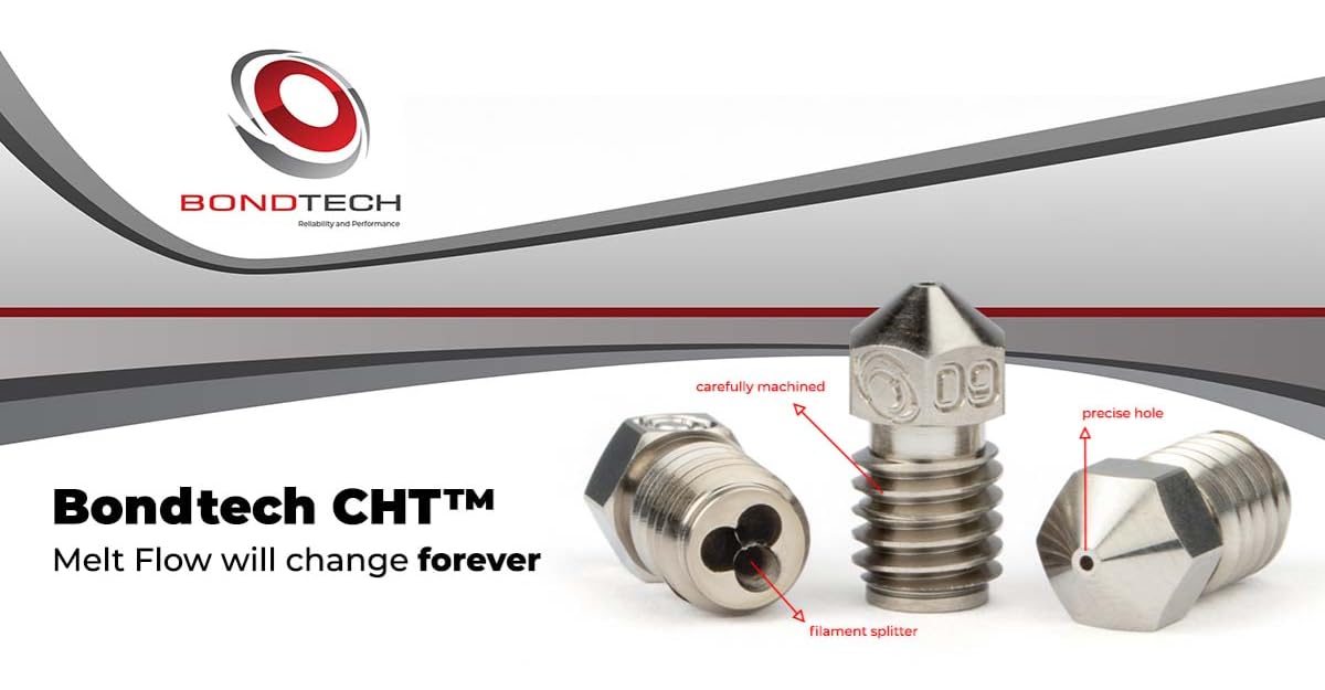 Bondtech CHT® Coated Brass Nozzle 0.4 mm – 1 Piece