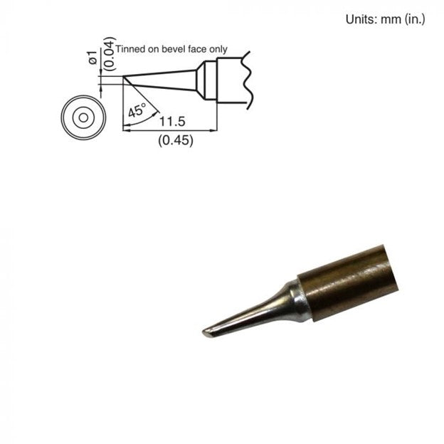 Hakko T15-BCF1 Bevel Soldering Tip for FM-202, FM-203, FM-204, FM-205, FM-206, FP-102, FP-101 and FX-951 stations (5 Pack)