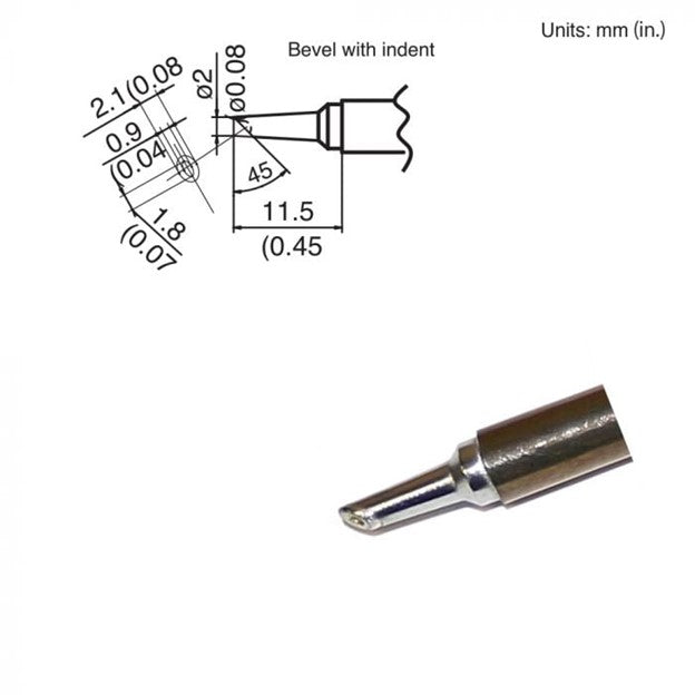 Hakko T15-BCM2 Bevel Soldering Tip for FM-202, FM-203, FM-204, FM-205, FM-206, FP-102, FP-101 and FX-951 stations