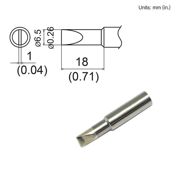Hakko T19-D65 Chisel Soldering Tip for FX-601 and FX-8805 Soldering Iron (3 Pack)
