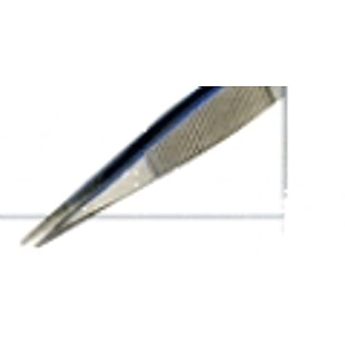 Hakko CHP 00D-SA Fine-Tip Tweezers, Straight, Serrated Fine-Point Tips, Non-Magnetic Stainless Steel, Corrosion-Resistant, Serrated Grip, 4-1/2" Length (5 Pack)