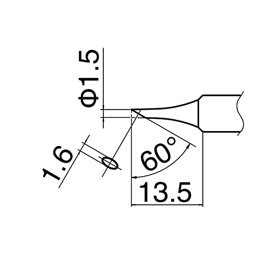 Hakko T18-CF15 - T18 Series Soldering Tip for Hakko FX-888/FX-8801 - Bevel - 1.5 mm/60? x 13.5 mm