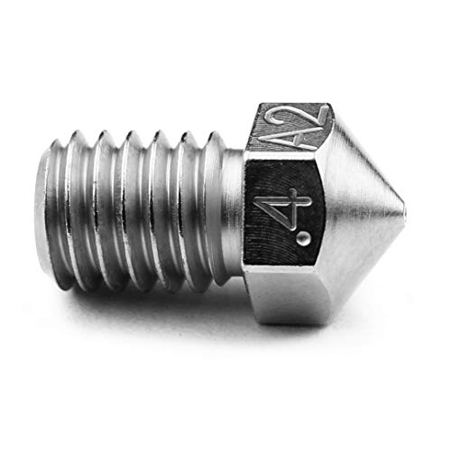 Micro Swiss Plated A2 Hardened Tool Steel Nozzle RepRap - M6x1 Thread 1.75mm Filament 0.4mm