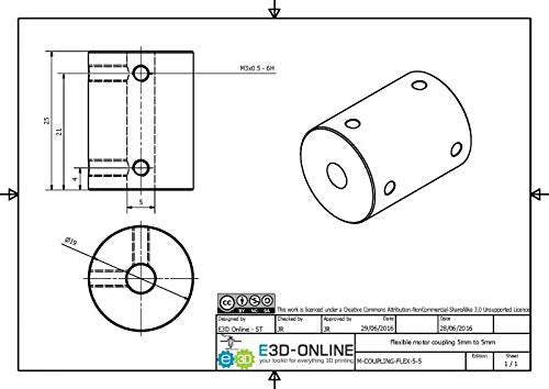 Flexible Motor Coupling 5mm to 5mm (M-COUPLING-FLEX-5-5)