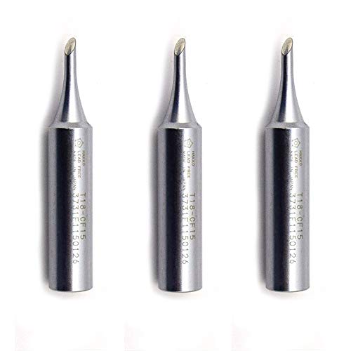 Hakko T18-CF15 - T18 Series Soldering Tip for Hakko FX-888/FX-8801 - Bevel - 1.5 mm/60? x 13.5 mm (3 Pack)