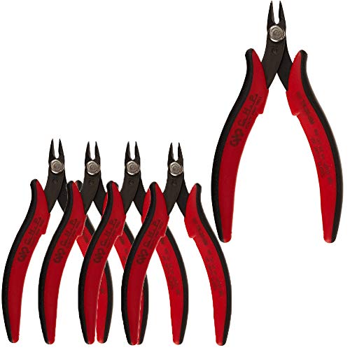 Hakko CHP TR-20-SM Slim Head Micro Soft Wire Cutter, Flush-cut, 2.0mm Hardened Carbon Steel Construction, 21-Degree Angled Jaw, 8mm Jaw Length,20 Gauge Maximum Cutting Capacity (5 Pack)
