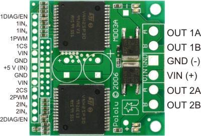 Pololu Dual VNH3SP30 Motor Driver Carrier MD03A (Item 707)