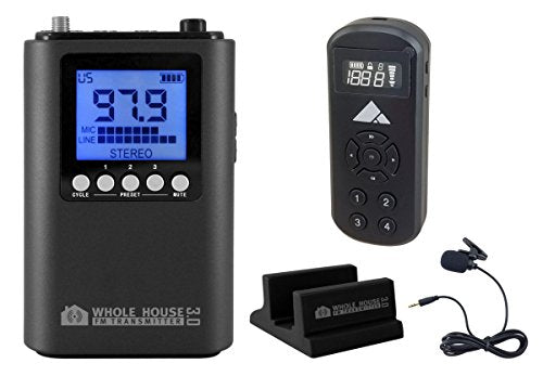 Whole House FM Transmitter 3.0 w/Mini Pocket FM Radio, Stand & Microphone