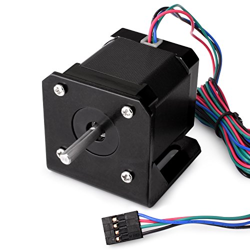 Stepper Motor Nema 17, AUKUYEE Stepper Motor Bipolar 2A 84oz.in(59Ncm) 46mm Body 4-Lead w/1m Cable and Connector with Mounting Bracket for 3D Printer/CNC