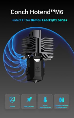 Phaetus Conch Hotend M6_Bambulab X1/P1_0.4mm (CONCH-M6-BAMBU-X1/P1-WITHOUT-0400)