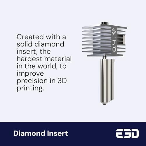 E3D DiamondBack Bambu Lab A1 & A1 Mini Hotend, Polycrystalline Solid Diamond Tip, Improved Extrusion, Long Life, Wear Resistant, Officially Bambu Approved
