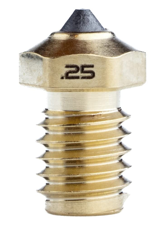 Diamondback Nozzles – V6 Compatible – Polycrystalline Solid Diamond Tip 3D Printer Nozzles, Improved Extrusion, Any Filament, Long Life, Wear Resistant, USA Made (Brass) (DB6-175-08)