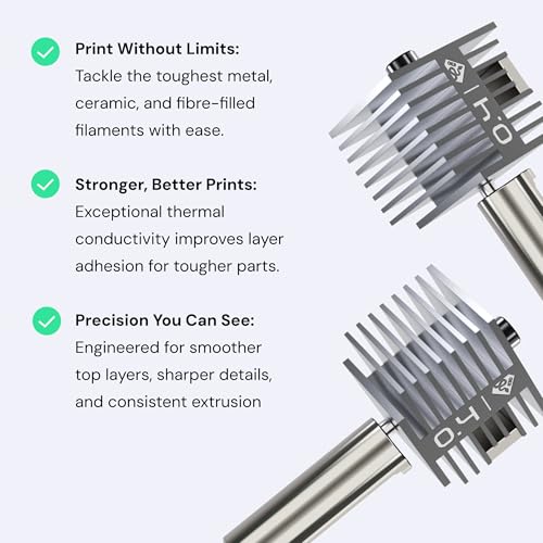 E3D DiamondBack Bambu Lab A1 & A1 Mini Hotend, Polycrystalline Solid Diamond Tip, Improved Extrusion, Long Life, Wear Resistant, Officially Bambu Approved