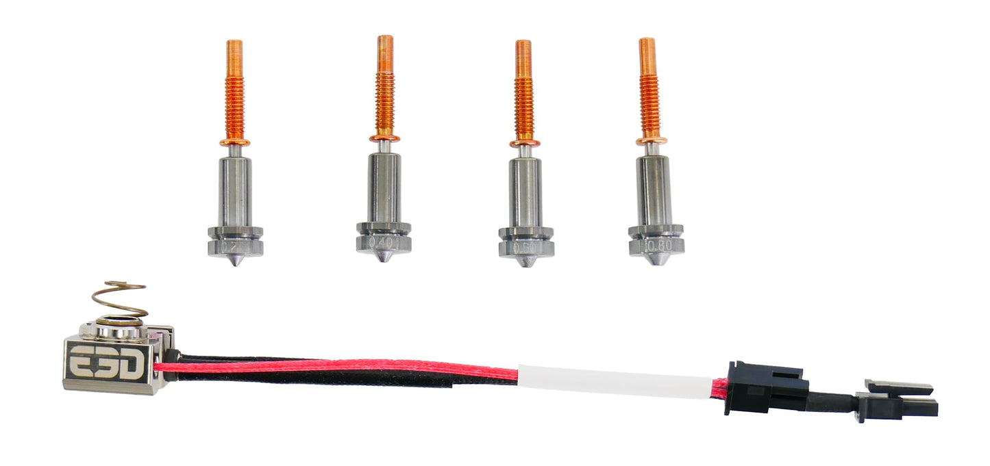E3D Revo Ultra-High Temperature Hotside PT100 Multiple Nozzles, 500 Celsius (REVO-HOT-PT100-UHT-AS-HTA-FL)