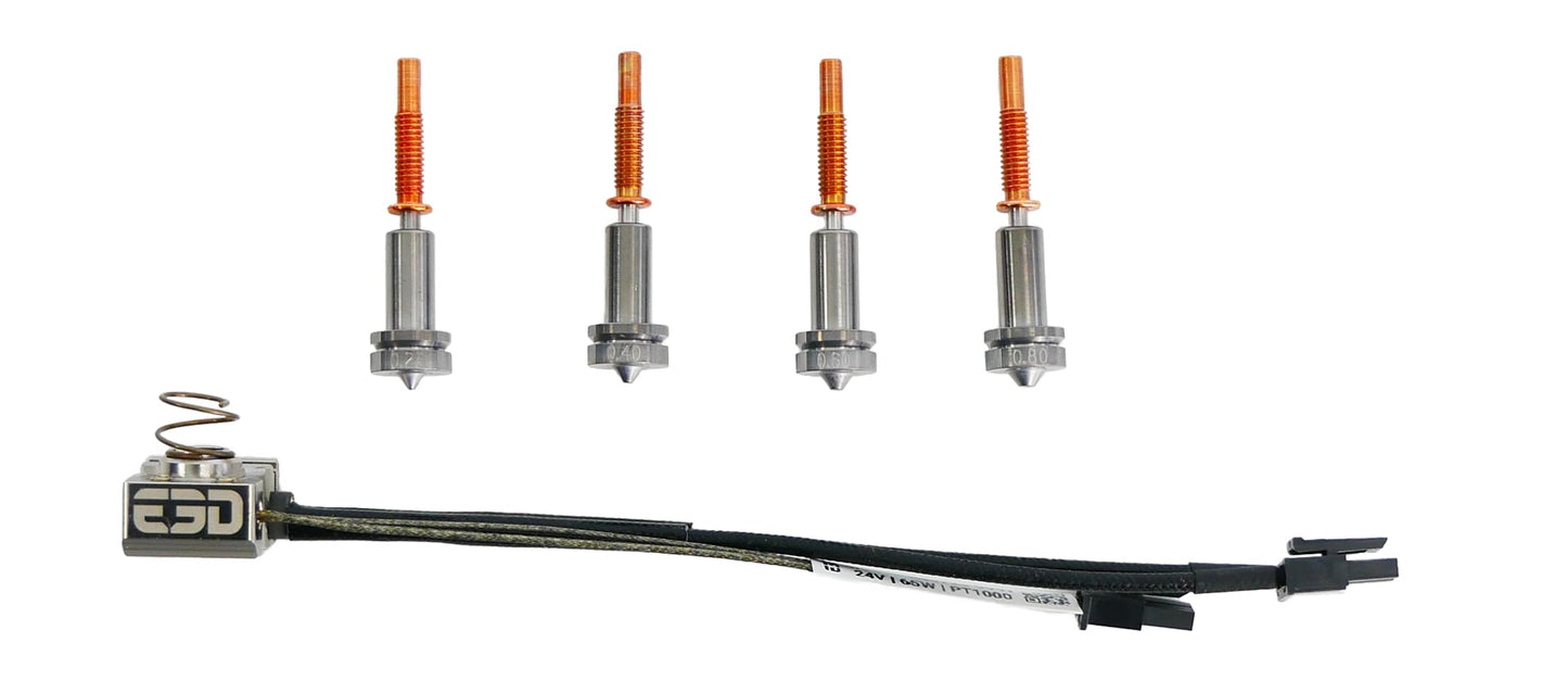 E3D Revo Ultra-High Temp Assembly, Fully Loaded, PT1K, High Temp Abrasive (REVO-HOT-PT1K-UHT-AS-HTA-FL)