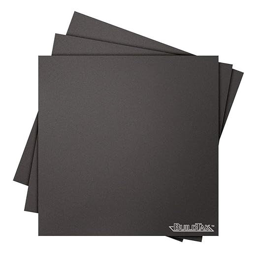 BuildTak 3D Printing Build Surface, 8" x 8" Square, Black (Pack of 3)