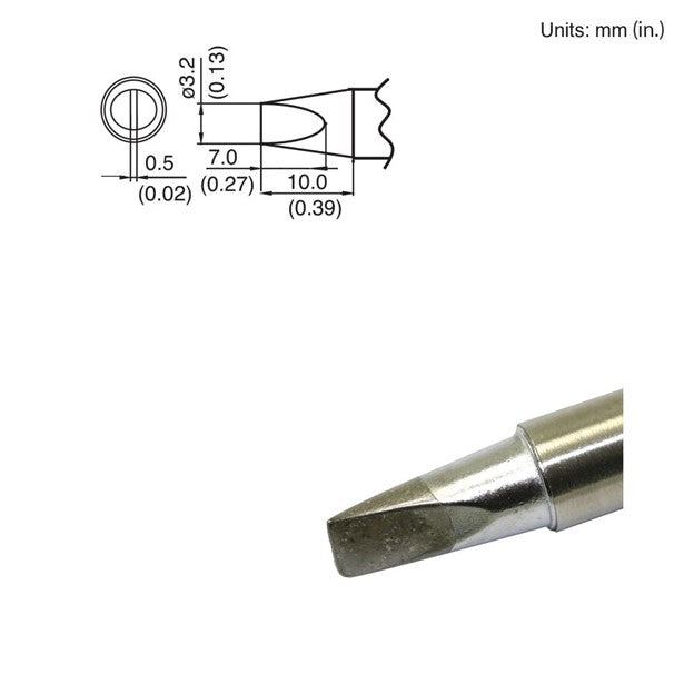 Hakko T15-DL32 Tip Chisel 3.2 x 10mm for FM-2021/FM-2027/FM-203/FM-204/FM-205/FM-206/FX-951