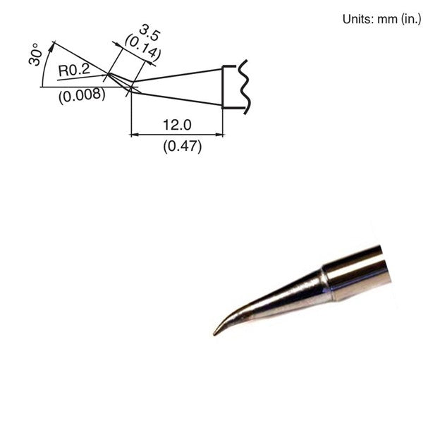 Hakko T15-JL02 Bent Soldering Tip for FM-202, FM-203, FM-204, FM-205, FM-206, FP-102, FP-101 and FX-951 stations (3 pack)