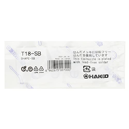 Hakko T18-SB - T18 Series Soldering Tip for Hakko FX-888/FX-8801 - Conical - R0.2 mm x 13.2 mm