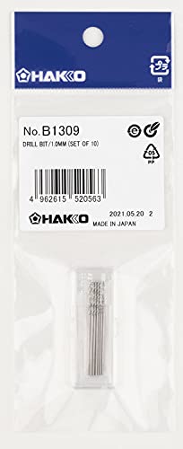 Hakko B1309 Nozzle, Drill Bits for 802, 807, 808, 817, 1.0mm, 10 Pack