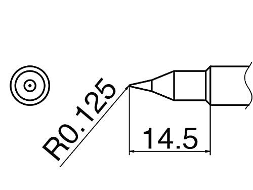 Hakko T18-S4 - T18 Series Soldering Tip for Hakko FX-888/FX-8801 - Conical - Sharp - R0.125 mm x 14.5 mm
