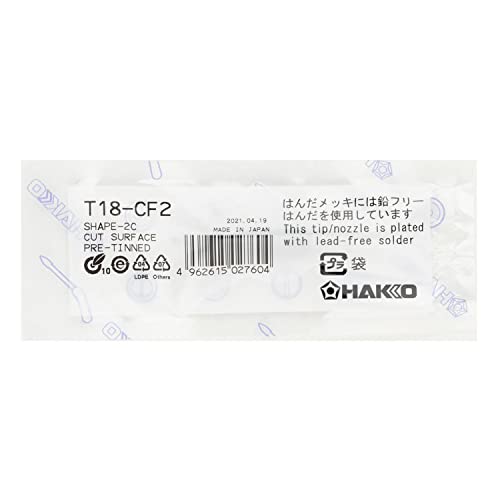 Hakko T18-CF2 - T18 Series Soldering Tip for Hakko FX-888/FX-8801 - Bevel - 2 mm/45? x 14.5 mm