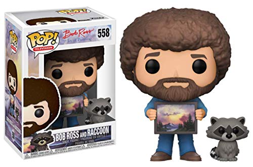 Funko POP! TV: Bob Ross - Bob Ross with Raccoon (Styles May Vary) Collectible Figure