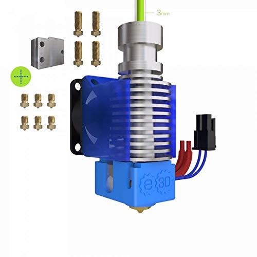 V6 All-Metal HotEnd-3mm-Bowden-12V-Volcano Block + Full Range of Brass Nozzles (V6-300-B-POWER)