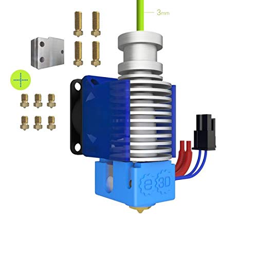 V6 All-Metal HotEnd-3mm-Direct Drive-12V-Volcano Block + Full Range of Brass Nozzles (V6-300-D-POWER)