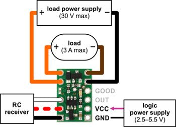 Pololu RC Switch with Small Low-Side MOSFET (Item: 2802)