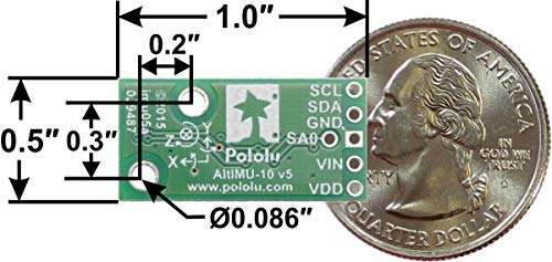 Pololu AltIMU-10 v5 Gyro, Accelerometer, Compass, and Altimeter (LSM6DS33, LIS3MDL, (Item: 2739)
