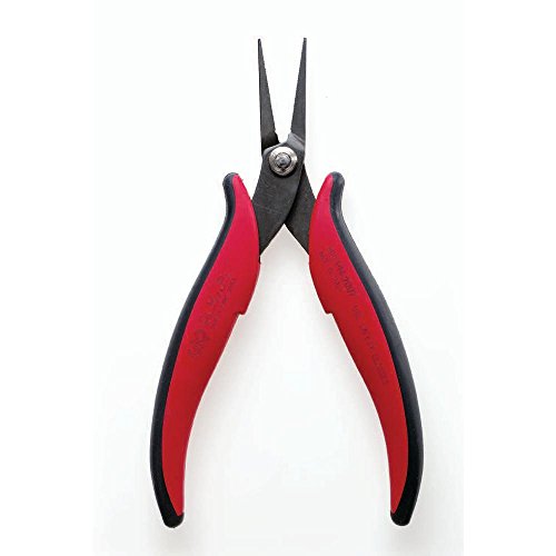 Hakko CHP PN-2007 Long-Nose Pliers, Flat Nose, Flat Outside Edge, Serrated Jaws, 32mm Jaw Length, 3mm Nose Width