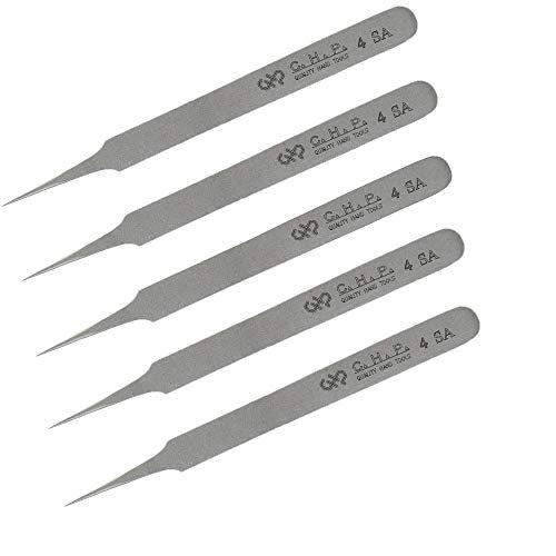 Hakko CHP 4-SA Very Fine Point Tweezers (5 Pack)