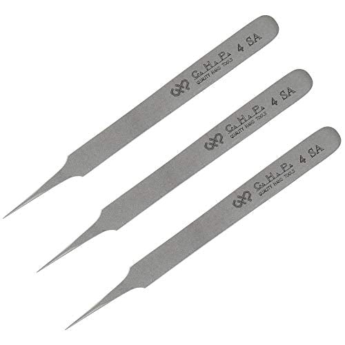 Hakko CHP 4-SA Very Fine Point Tweezers (3 Pack)