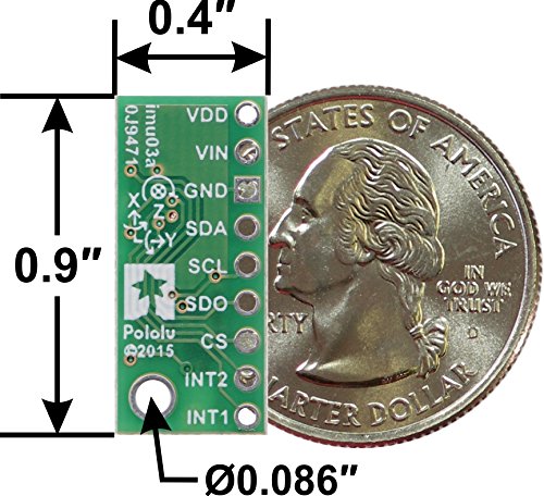 Pololu LSM6DS33 3D Accelerometer and Gyro Carrier with Voltage Regulator (Item: 2736)