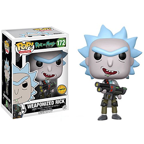 Funko Weaponized Rick (Chase Edition): Rick & Morty x POP! Animation Vinyl Figure & 1 PET Plastic Graphical Protector Bundle [#172 / 12439 - B]