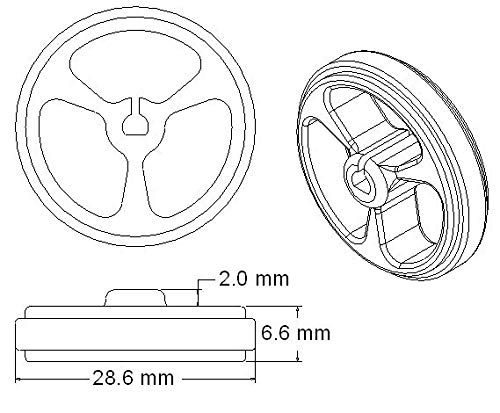 Pololu Wheel 32×7mm Pair - Black (Item: 1087)