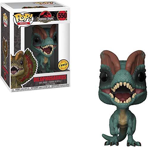 Funko Pop! Movies: Jurassic Park - Dilophosaurus Frill Closed CHASE Variant Limited Edition Vinyl Figure (Bundled with Pop Box Protector Case)